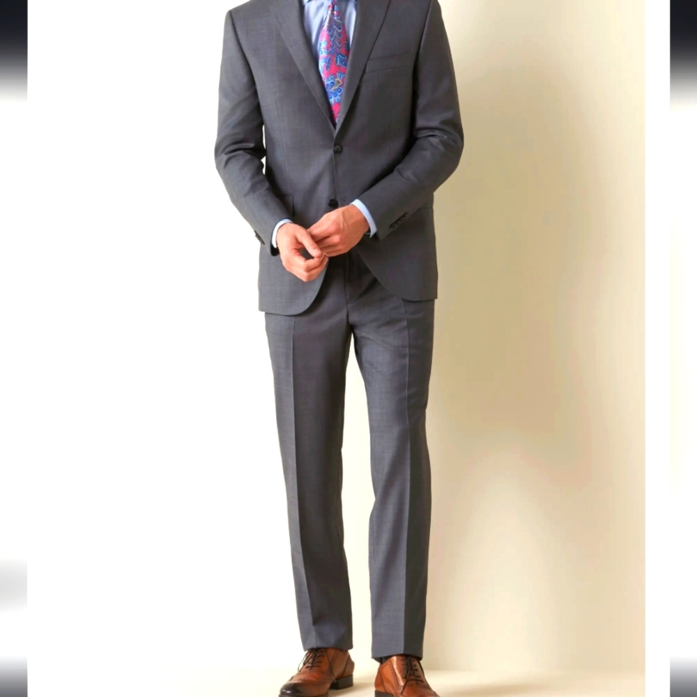 Peter Millar Charcoal Wool Suit Size 42R